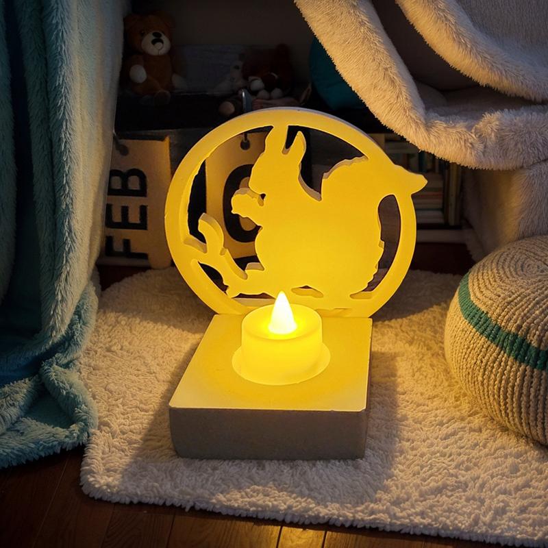 

Cute Squirrel Shape Candlestick Silicone Mold Candle Holder Cement Plaster Mould Animal Squirrel Candle Holder Resin Molds Decor United States