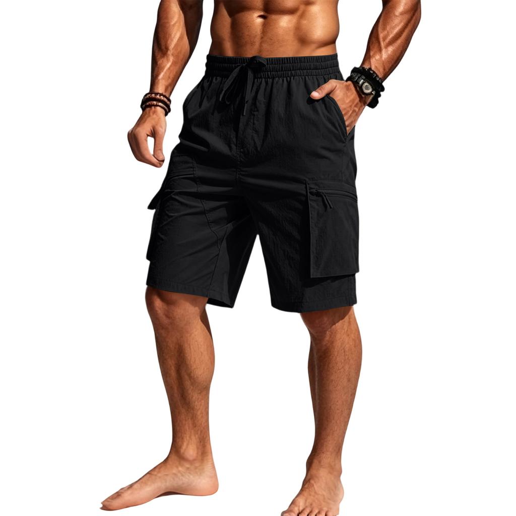 Men's Loose Fit Running Training Shorts Casual Mid Length Outdoor Workout Shorts