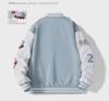 Men's Autumn Embroidered Letter Print Baseball Jacket - Loose Fit for Couples or Teen Students, Long Sleeve.