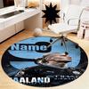 Custom Name Manchester City Printed Round Rug Carpet Chair Rug Area Rug Entryway Doormats,for Office Chair Living Room Bedroom Kitchen Room.