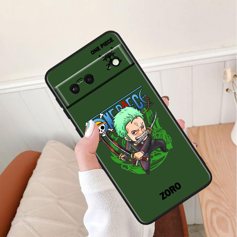Ones-Pieces Luffys Stoßfeste Hülle Für Google Pixel 8 7A 6A 5A 5 4 4A XL Pro 5G Schwarze Handyhülle Weiche Fundas Capa Handyhülle