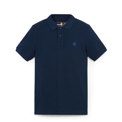 Short Sleeve Casual Breathable Nautical Polo Shirt Men Polo Shirts Deep-Sapphire-Blue A6943-433