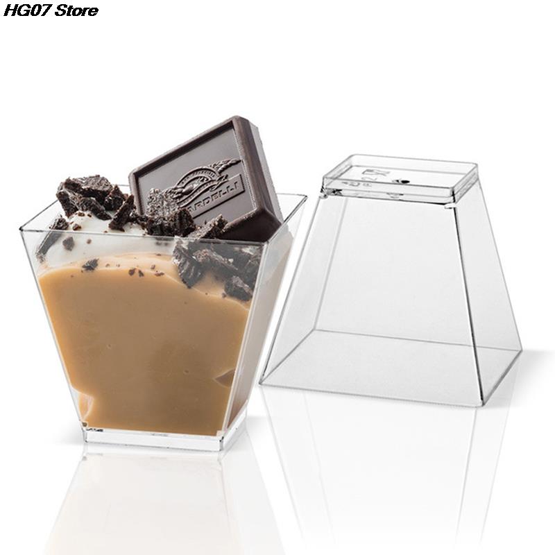 New 25pcs 60ML Disposable Dessert Cup Plastic Dessert Ice Cream Cup Party Supplied Smoothie Cup