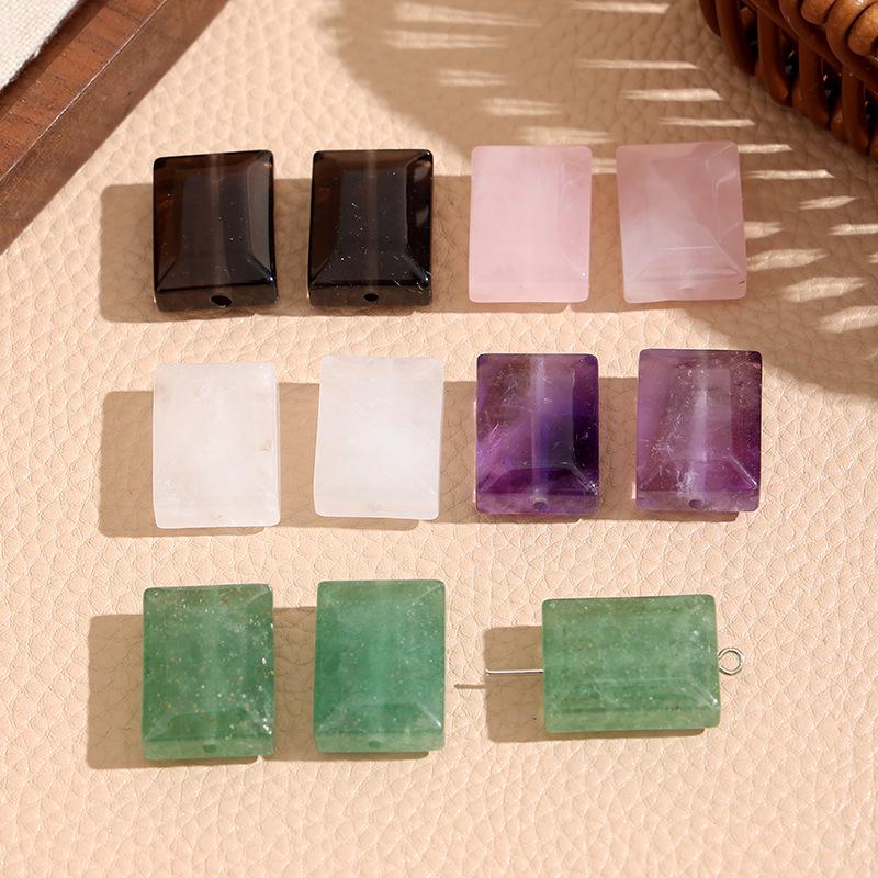 White and Purple Crystal Wushi Pai Ring Face Beads for DIY Jewelry Accessories