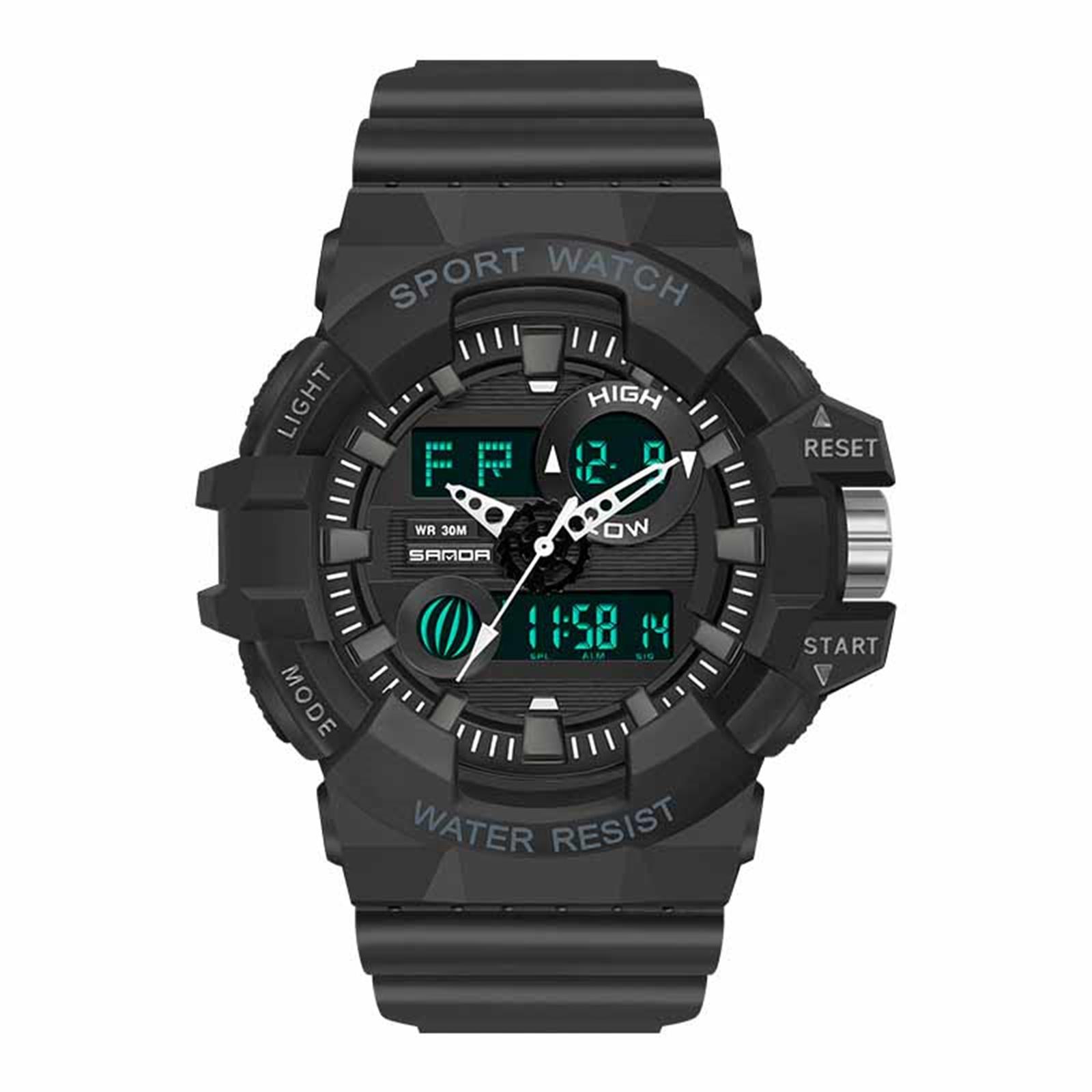 

Мужские водонепроницаемые светящиеся наручные часы-будильник для бега One Size