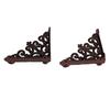 2 Pack Decorative Shelf Brackets Right Angle Heavy Duty Metal Antique Shelf Brackets for DIY Floating Shelves Brown