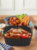 Reusable Silicone Air Fryer Liner Square 21cm Non-Stick Basket Mat for Healthy Cooking Easy Cleanup Oven Microwave Safe