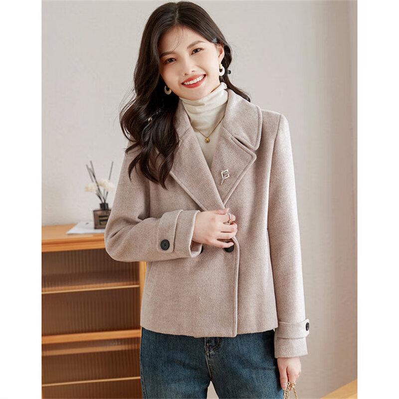 Shangjing Women's Petite Elegant Wool Blend Winter Coat