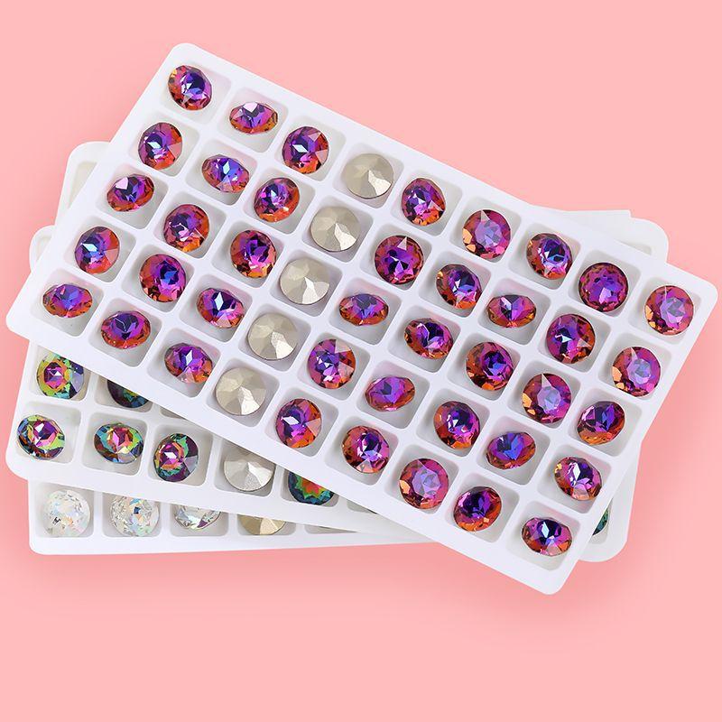 ZSY Round Circle Fancy Stones K9 Point Back Rhinestone Loose Beads Crystals Stone for DIY Crafts