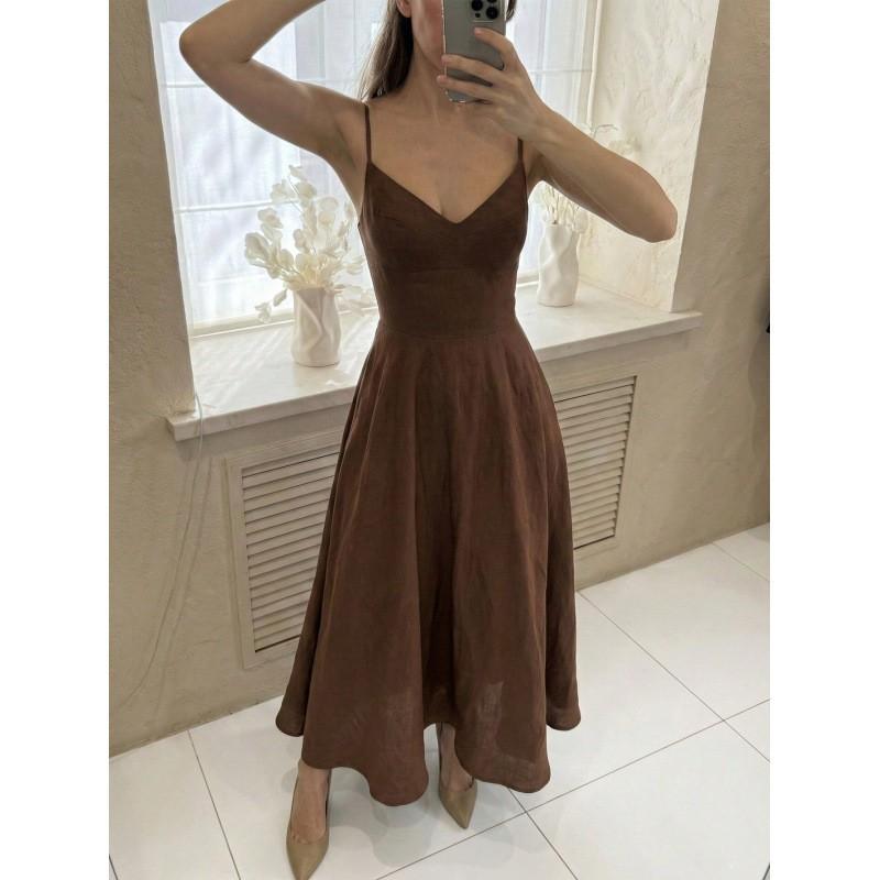 Womens Sleeveless Wrap Tie Waist A-Line Midi Dress Casual Chic Slim Fit Extra Small