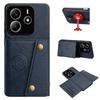 PU Leather Wallet Phone Case for Xiaomi Redmi Note 14 5G Multiple Card Slots Dual Metal Button Closure Shockproof Full‑Body Protective Cover