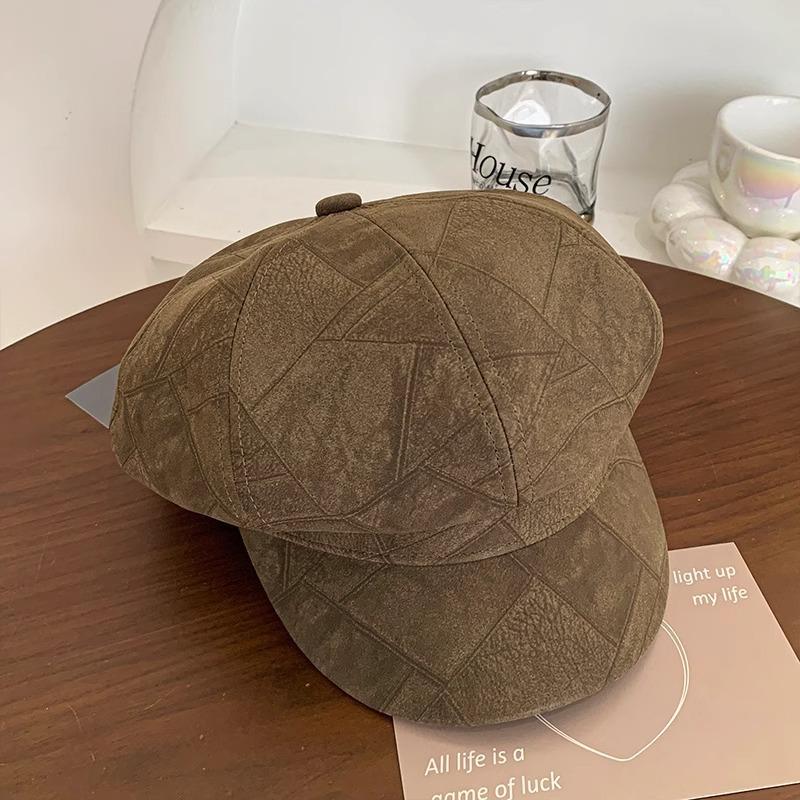 

Берет «Утиный язык» Женский Осенне-зимний Японский Большой Головной Убор Универсальная Восьмиугольная Шляпа Корейский Стиль Показывающая Лицо Шляпа Маленького Художника M（56-58cm）