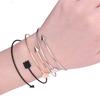 2pcs Jewerly Women Gothic Adjustable Open Bangle Arrow Bracelet Upper Arm Cuff