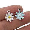 10Pcs Enamel Silver Plated Blue Flower Charm Pendant Jewelry Making Bracelet Necklace Diy Earrings Accessories