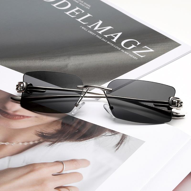Frameless trimmed myopia glasses light luxury metal frameless glasses frames can be matched with degrees plain and thin optical frames