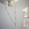 Inlaid Zircon Four-leaf Flower Chain Necklace Women Niche Light Luxury Stainless Steel Tassel Clavicle Choker Fashion Jewelry