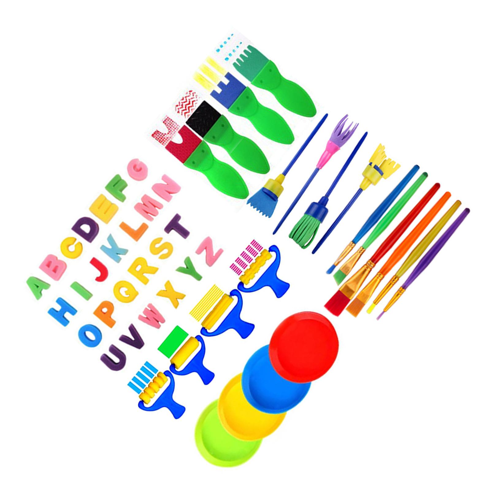 

48 шт. детский набор кистей для рисования набор штампов для рисования забавная игрушка обучающие инструменты для детей