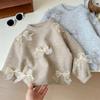2025 Autumn Korean Girls' Sweater: Stylish Bow Knitwear for Children