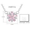 Sweet Pink Diamond Cherry Blossom Pendant Pendant Necklace Women 'S Modish Stylish Niche Copper Set Cubic Zircon Minimalist Simple NecklaceSweet