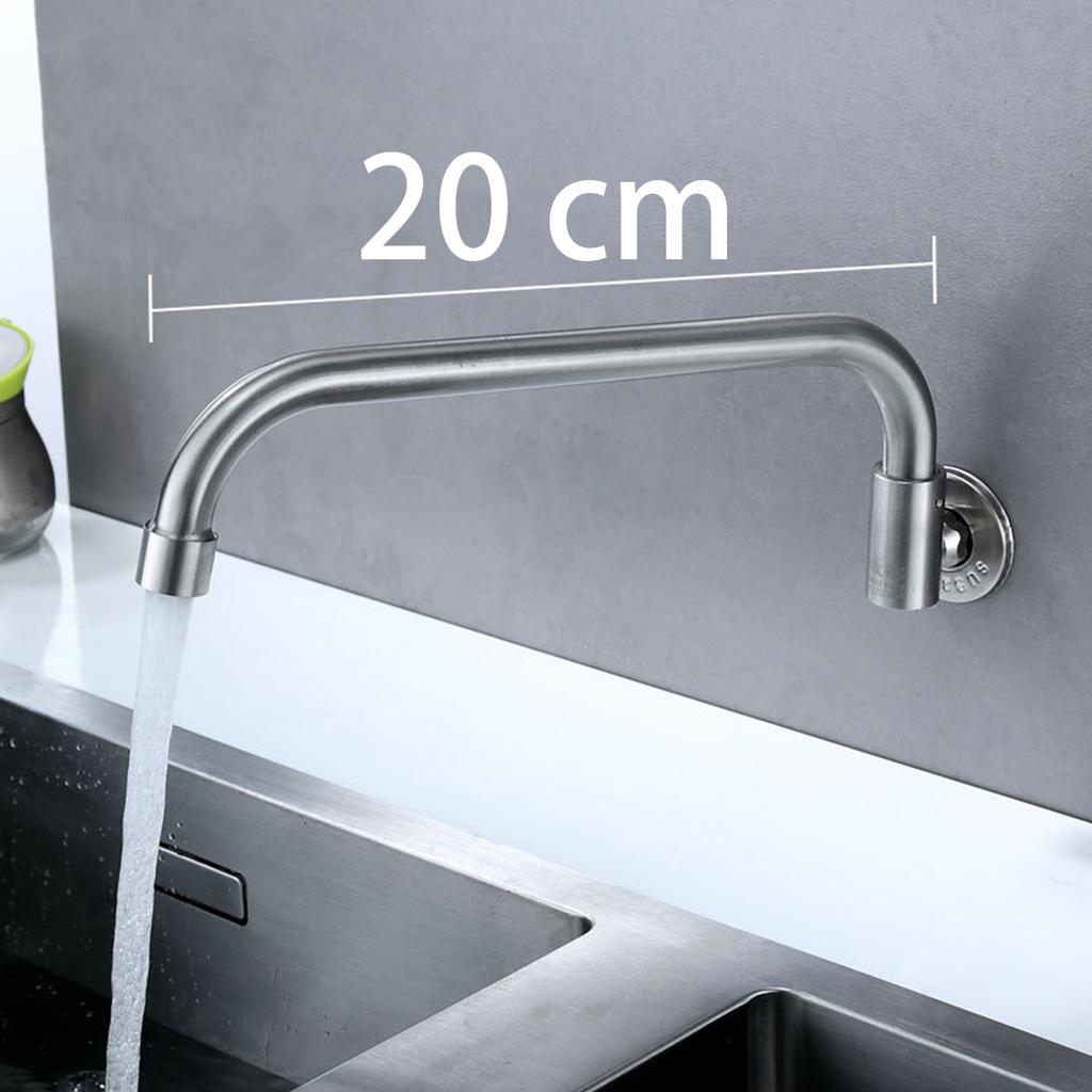 Kitchen Faucet Stainless Steel Wall Mounted Single Cold Water Faucet Lower Curve Faucet Wall Sink Water Tap Premium Quality