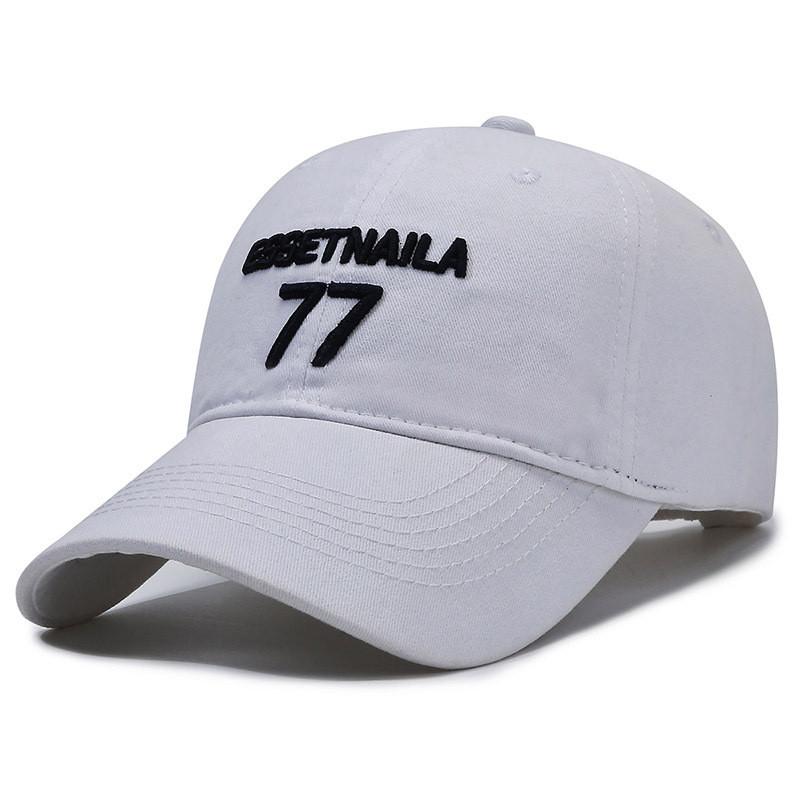 Letter 77 Essetnaila Embroidery Baseball Cap Outdoor Sun Protection Breathable