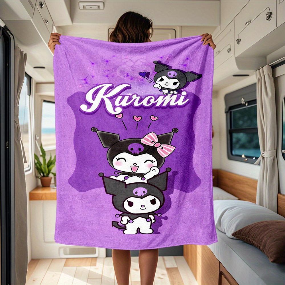 

1pc Cute, Purple, Kuromi RV Blanket, Digital Printed Flannel Blanket, Multi-Purpose Four Seasons Hypoallergenic Quilt for Sofa, Bed, Office, 130x150cm