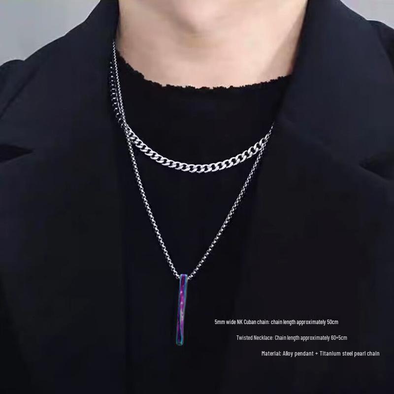 Trendy Spiral Geometric Pendant Necklace: Minimalist Hip-Hop Style for Men, Boys, and Girls In Cool Titanium Steel.