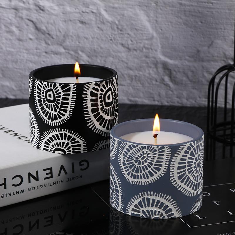 Nordic Creative Colored Plaster Relief Cup Scented Candle Souvenir Indoor Scented Candle