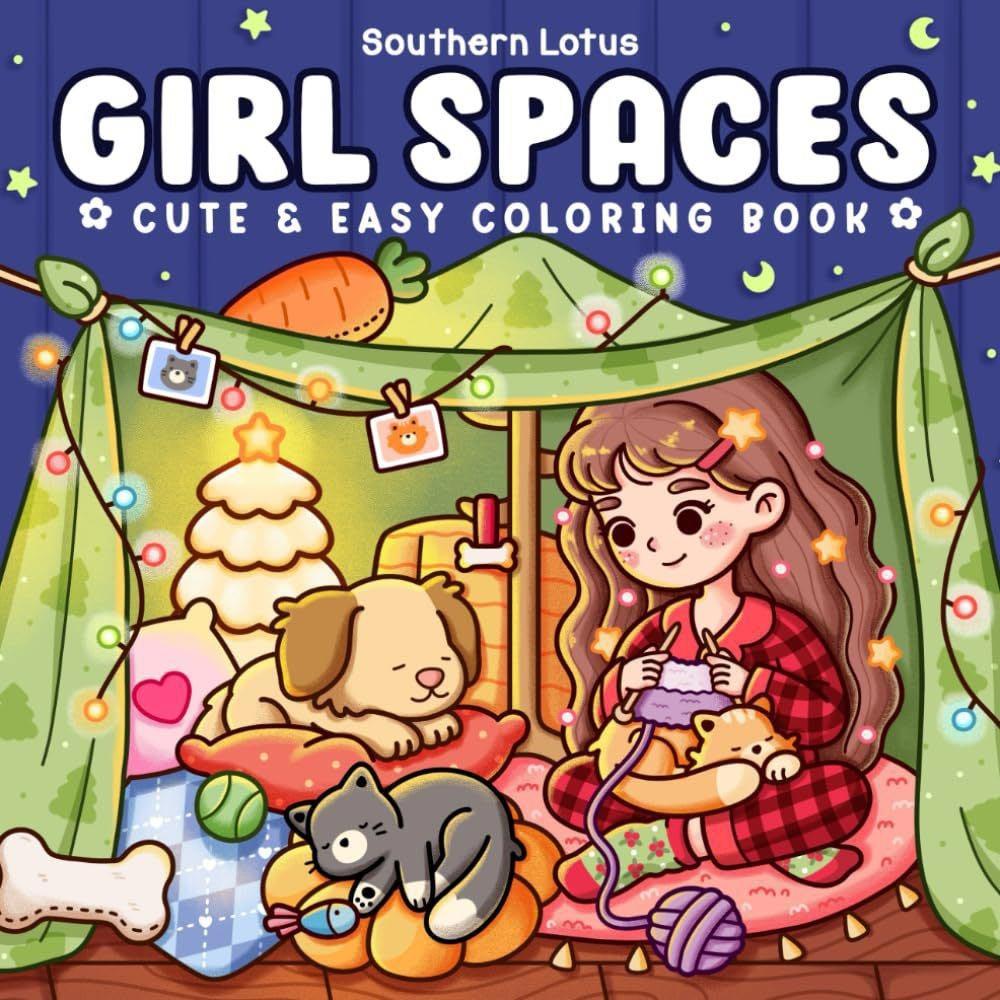 Stress Relief Coloring Book Girl Moments Paperback Montessori Drawing Toy for Adults And Teens