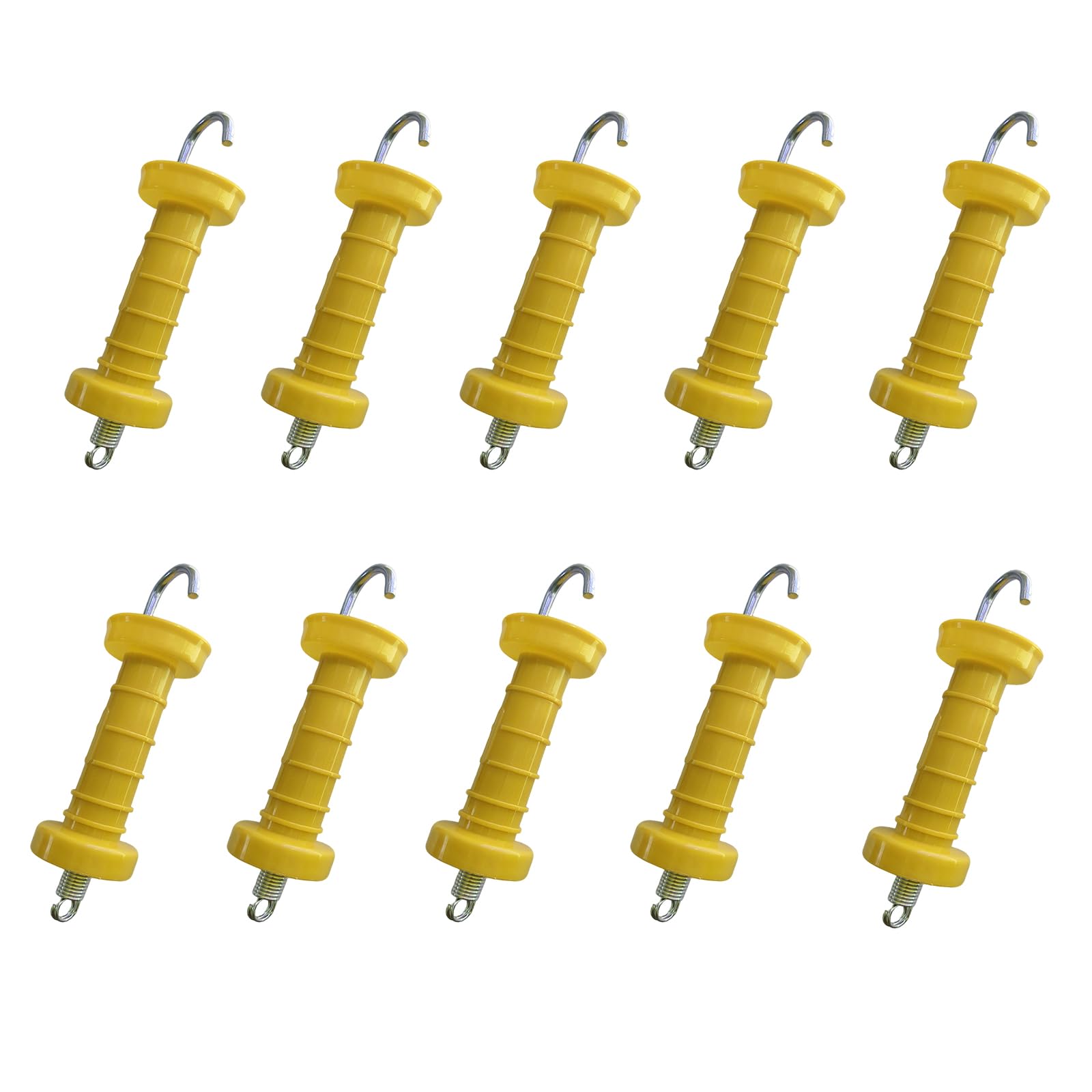 

10-Piece Electric Fence Gate Handle Set with Spring and Insulator | Ideal Livestock Fence Accessory for Farms and Ranches (Yellow)
