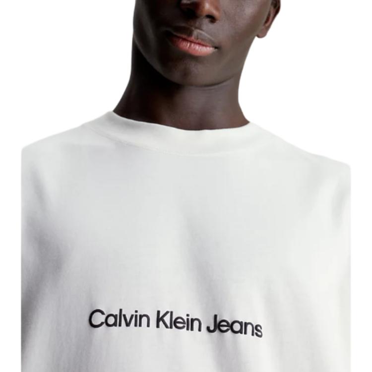 CALVIN KLEIN Relaxed Back Logo T Shirt T Shirt Men's White J30J325492-CGA