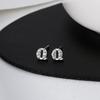 Pendientes de Diamantes con Letra Personalizada de Plata de Ley S925 Banyan Tree - Pendientes Individuales para Cartílago para Hombre y Mujer