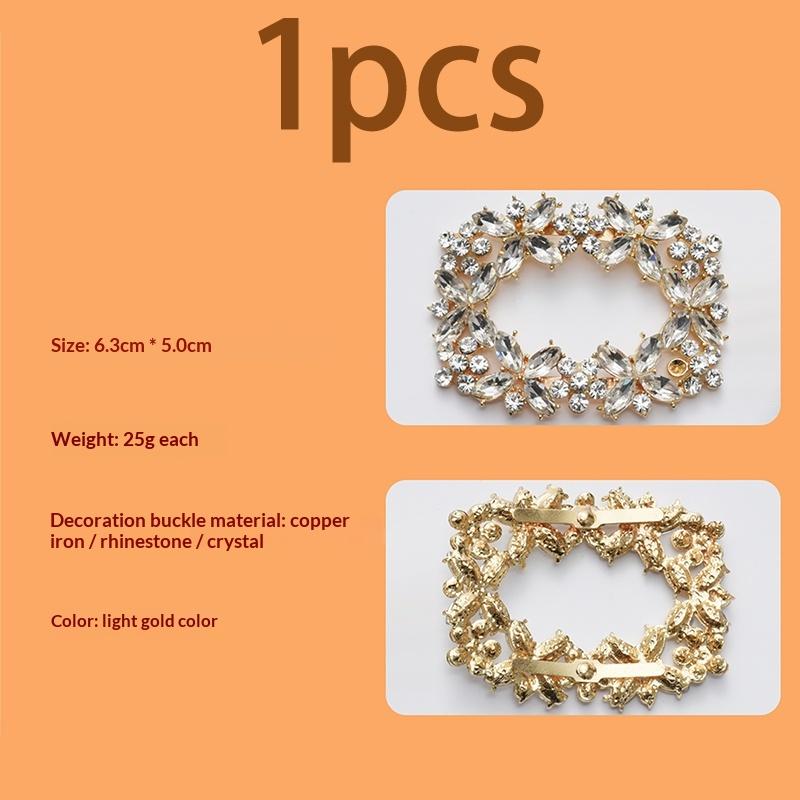

1 Pcs Fashion Shiny Crystal Shoes Decorations Clip Women Shoe Buckle Accessories High-Heeled Square Rhinestones Removable Shoes D A5