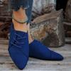 Mote Kvinner Retro Loafers Spissede semskede flate sko Snøring Dame Uformelle joggesko Kvinne Grunne Komfortsko Sklisikre gåsko