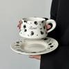 Tasse en Céramique Rose pour Femmes Vent Luxe Léger Élégant Fleur Tasse à Café Soucoupe Set Thé de l'Après-Midi Tasse à Latte