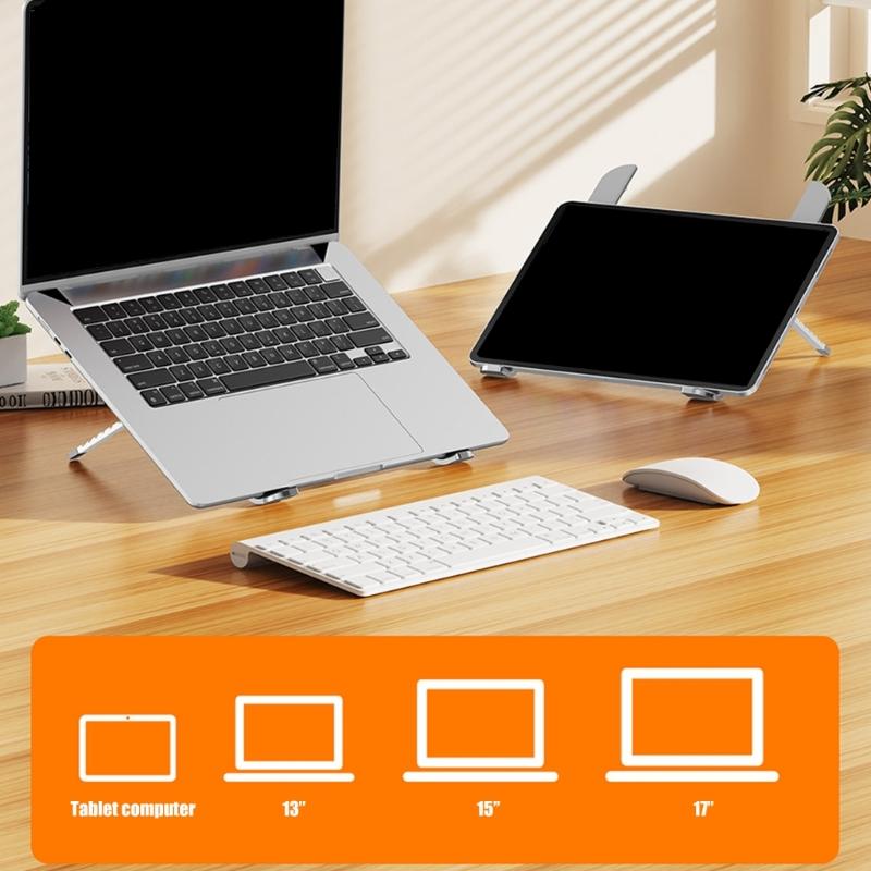 Portable Foldable Laptop Stand With 7 Adjustable Height For 17.3Inch Notebook Enhances Cooling And Ergonomic
