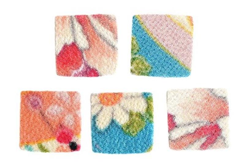 Nippon Chuko NBK Ichigoe Chirimen Fabric for Tsumami 30 16 X Craft Supplies Pre-Cut Zaiku, Patterned, Sheets, 16mm, S50GC16-104,