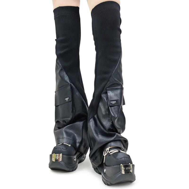 Fashion Luxury Designer Punk Style Women Pumps Chunky High Heel Platform Metal Decoration Casual Leather Single Shoes Retro Spice Girl