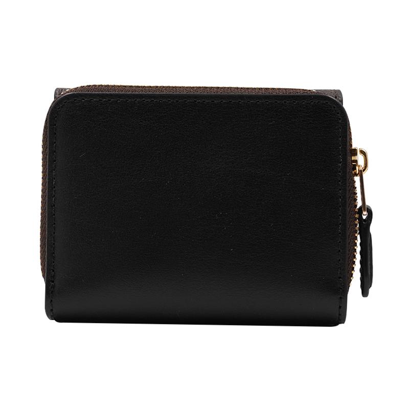 Coach Trifold Wallet 10 Short Leather Clutch Wallet Women's Dark Brown
