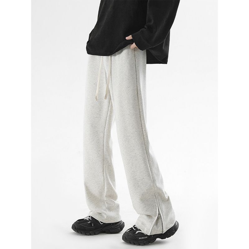Hip Hop American Straight-leg Gray Drape Casual Pants