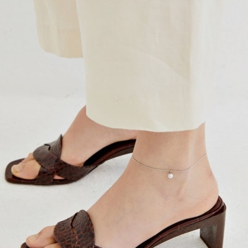 

LOVE ME MONSTER [Surgical] Pearl drop Ball Chain Anklet M_23cm