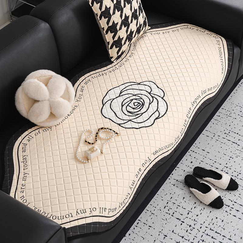 

Summer Latex Houndstooth Printed Sofa Cover Decor Non-Slip Mat Couch Slipcover Protector Universal Irregularity Sofa Cushion 90x90