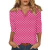 Women's Stand Collar 3/4 Sleeve Printed Top T-shirt