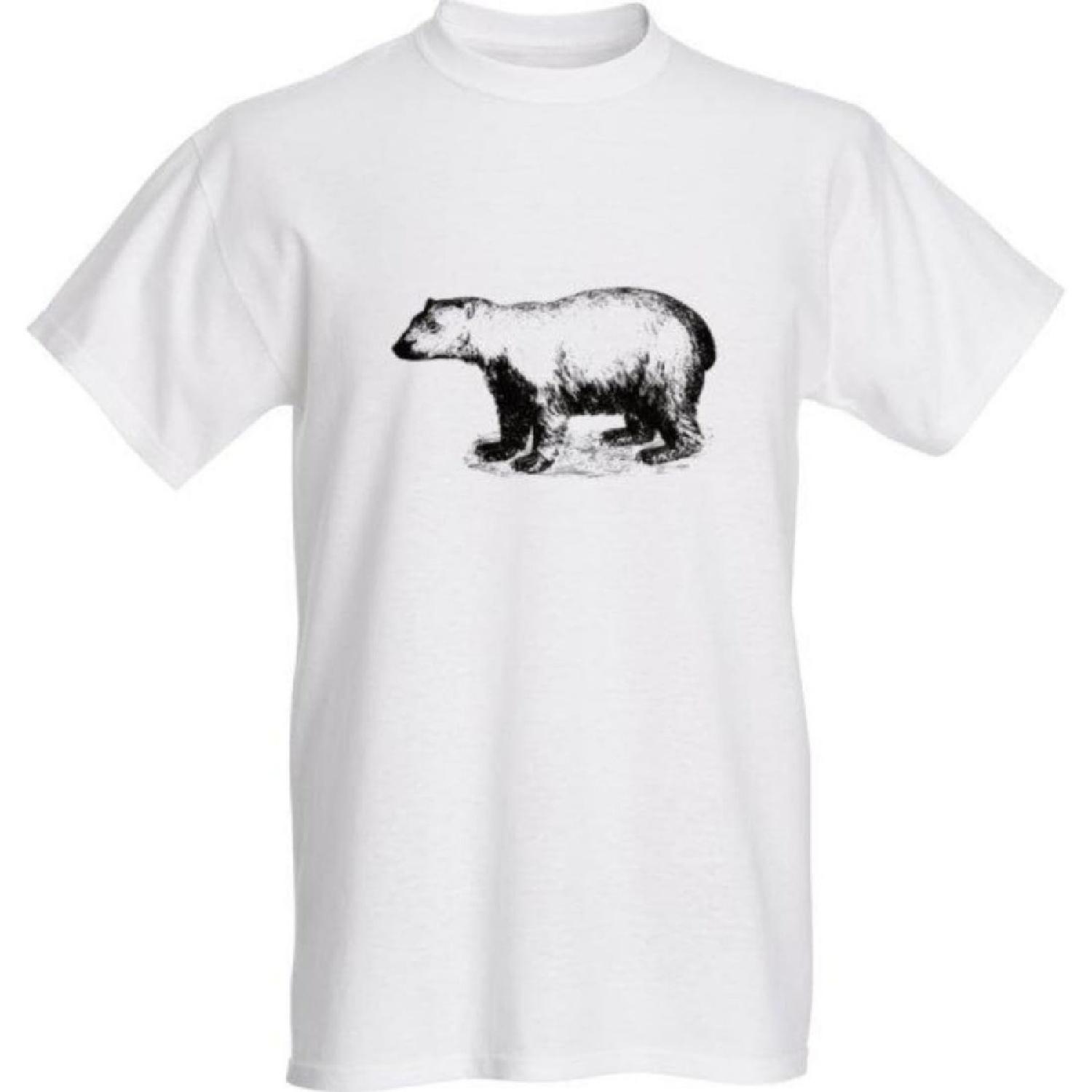Polar Bear Sketch T-Shirt - Animal Tee - Canada Clothing S