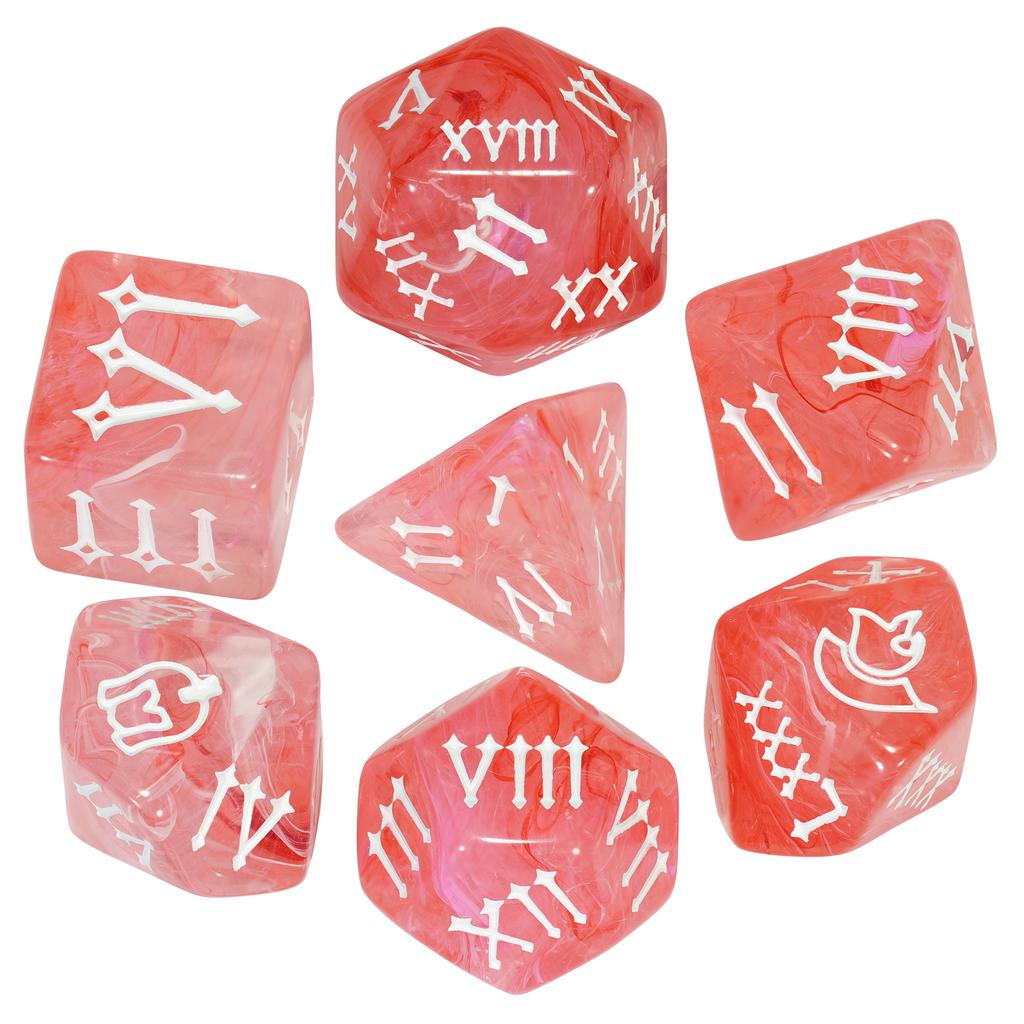 7pcs DND Dice Set Creative Design Roman Number Pattern Polyhedral Dice for Dungeons Game Role Playing Table Games