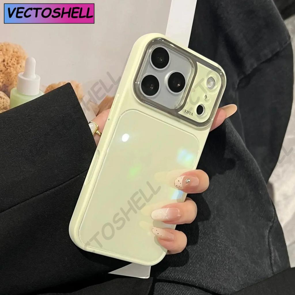 Tempered Glass Bright Candy Bumper Phone Case For iPhone 17 16 15 14 13 12 Pro Max Instant Change To 17 Glossy Hard Back Cover