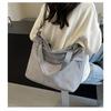 Stylish Unisex Large Capacity Canvas Tote Bag Soft Polyester Zipper Closure