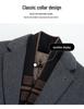 Men's Winter Wool Coat with Scarf Collar - Business Casual, Detachable Double-Sided Design, 90% Goose Down Liner