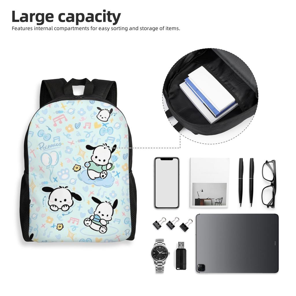 3D Print P-Pochaccoes Backpacks for Boys Girls Dog Cartoon School College Travel Bags Women Men Bookbag Fits 15 Inch Laptop