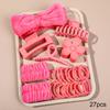 27pcs/set Women's Flowers Hair Claw Clips Hairband Set Headband Velvet Hair Hoop Wristband For Washing Face Skincare Makeup Wear